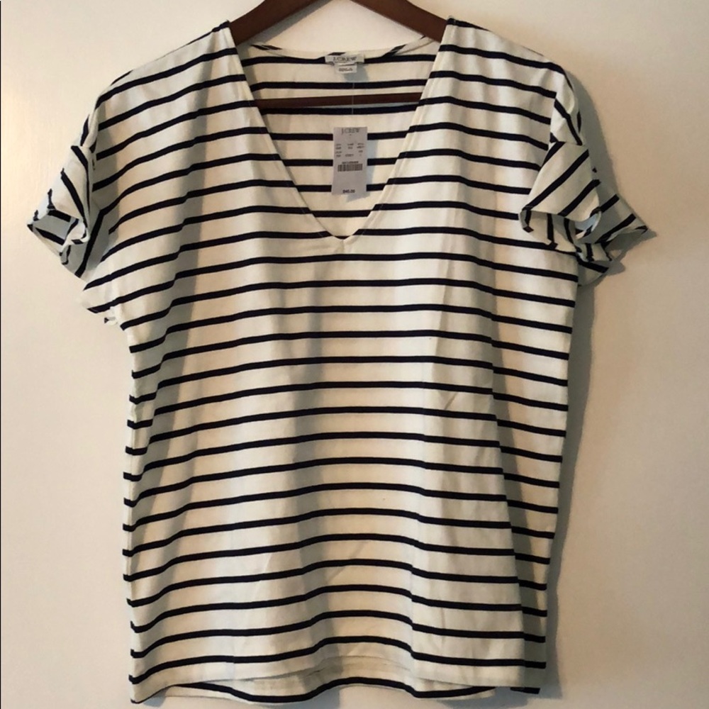 Jcrew factory nautical flair sleeve stripe tee